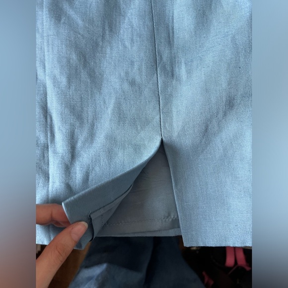 Carriere Blue Linen Mini Skirt - Picture 6 of 10